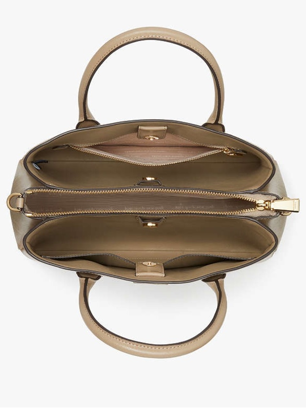 Kate Spade Serena Saffiano Leather Satchel Bag Neutral Tan Parchment Crossbody - Picture 4 of 10